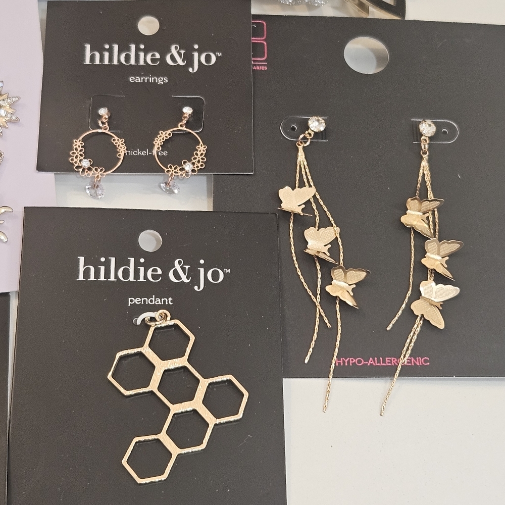 Resellers Jewelry Bundle NWT Hildie & Jo + NOBO FashionEarrings, Rings Pendants - Picture 2 of 5